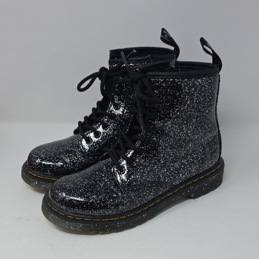 Dr. Martens Glitter Black Kids Boots Size 3